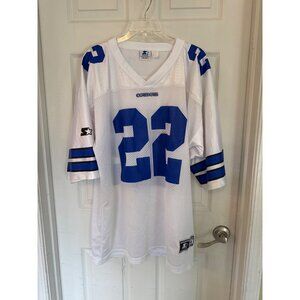 Vintage 1995 Starter Emmitt Smith Home White Dallas Cowboys Jersey Size 54 (XXL)